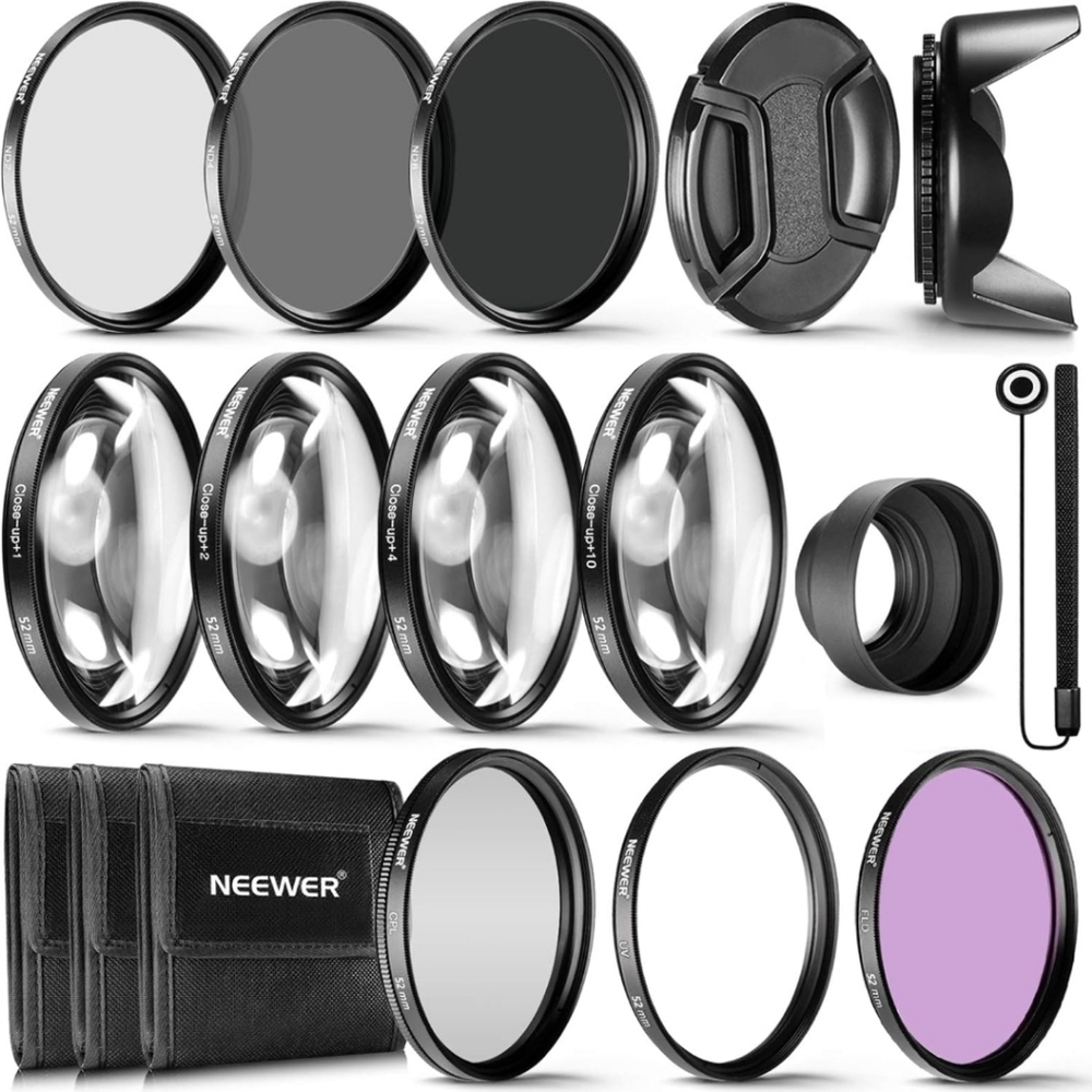 NEEWER 55mm ND/CPL/UV/FLD/Close Up Filter and Lens Accessories Kit